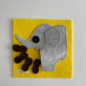 Fil Figürlü Besleme Oyunu – Eğitici Keçe İnce Motor Oyuncağı