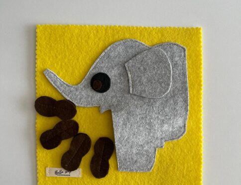 Fil Figürlü Besleme Oyunu – Eğitici Keçe İnce Motor Oyuncağı