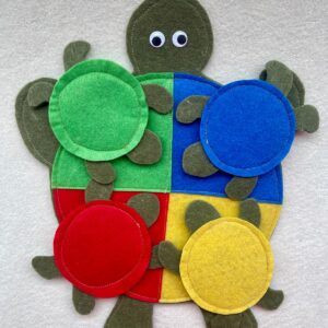 Cırt Cırtlı Kaplumbağa Renk Eşleştirme Oyunu –  Eğitici Keçe Oyuncak